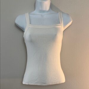 Reformation Ivory Ribbed Tank Top